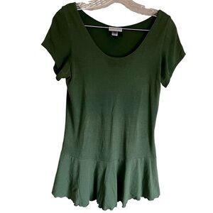 Xylem Green Bamboo Organic Cotton Peplum Top